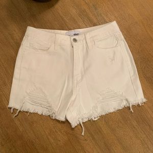 White denim shorts